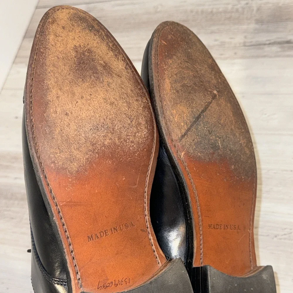 Nordstrom Sz US‎ 8 Black Leather Cap Toe Oxford Mens Shoes Made In USA